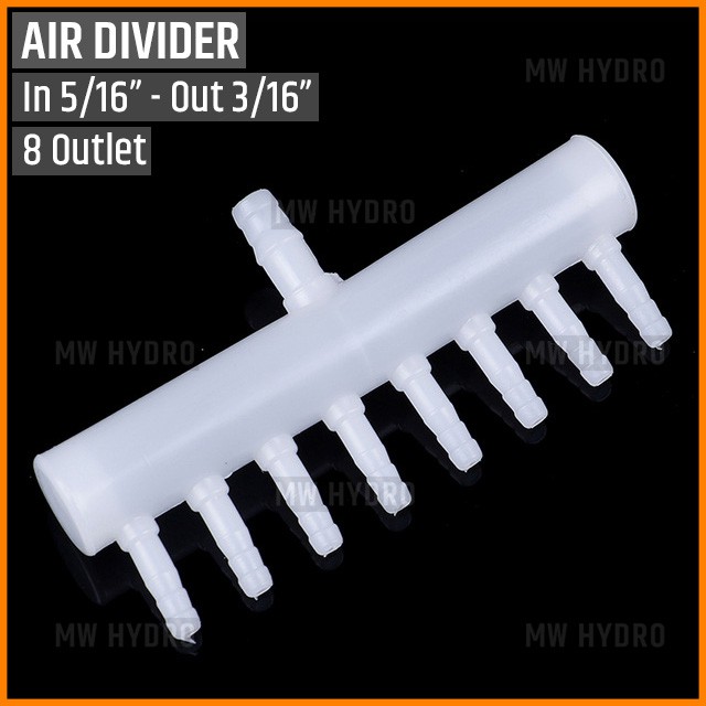 Air Flow Divider / Manifold Pembagi Udara, 8 Outlet, 5/16&quot; ke 3/16&quot;