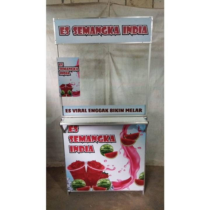 Gratis stiker rombong lipat portable murah meja lipat jualan gerobak lipat portable grobak gerobak jualan stand booth minuman bongkar pasang murah even desk meja promosi boba pentol es minuman kaki lima kekinian