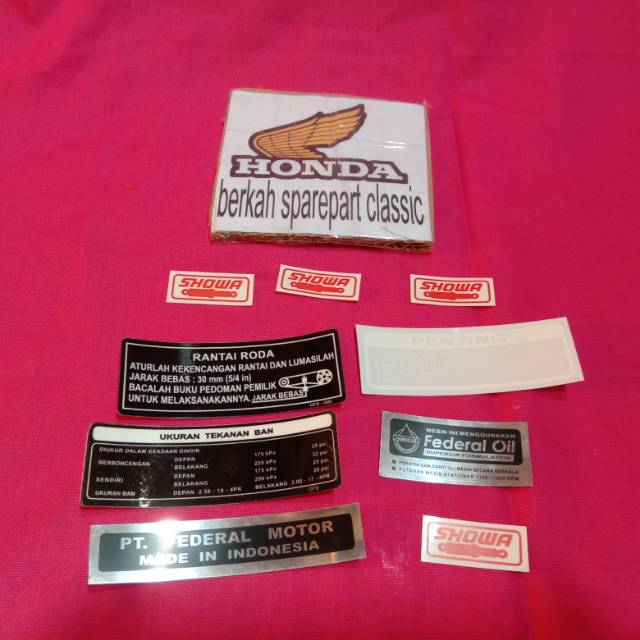 Sticker detail pelengkap honda win 100 honda win tua win original