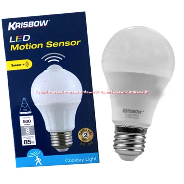 Krisbow LED Motion Sensor 9w Lampu Bohlam Bola Lampu Dengan Sensor Gerak Cool Daylight 9 watt Lampu Otomatis Menyala Saat Ada Gerak Pergerakan Kris Sensors Lamp Light