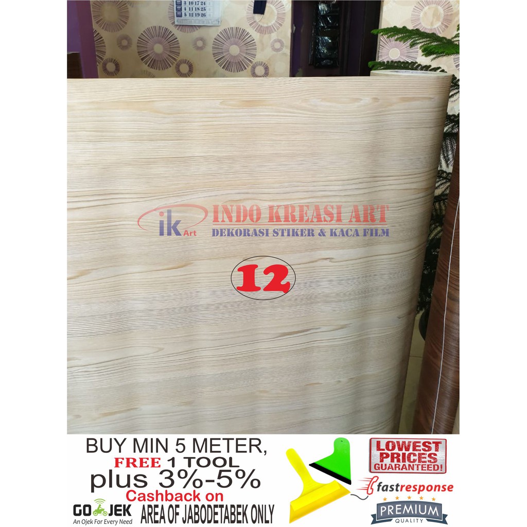 STIKER MOTIF KAYU SERAT 3D MARMER WALLPAPER STICKER WOOD PVC PREMIUM HPL WALLSTICKER