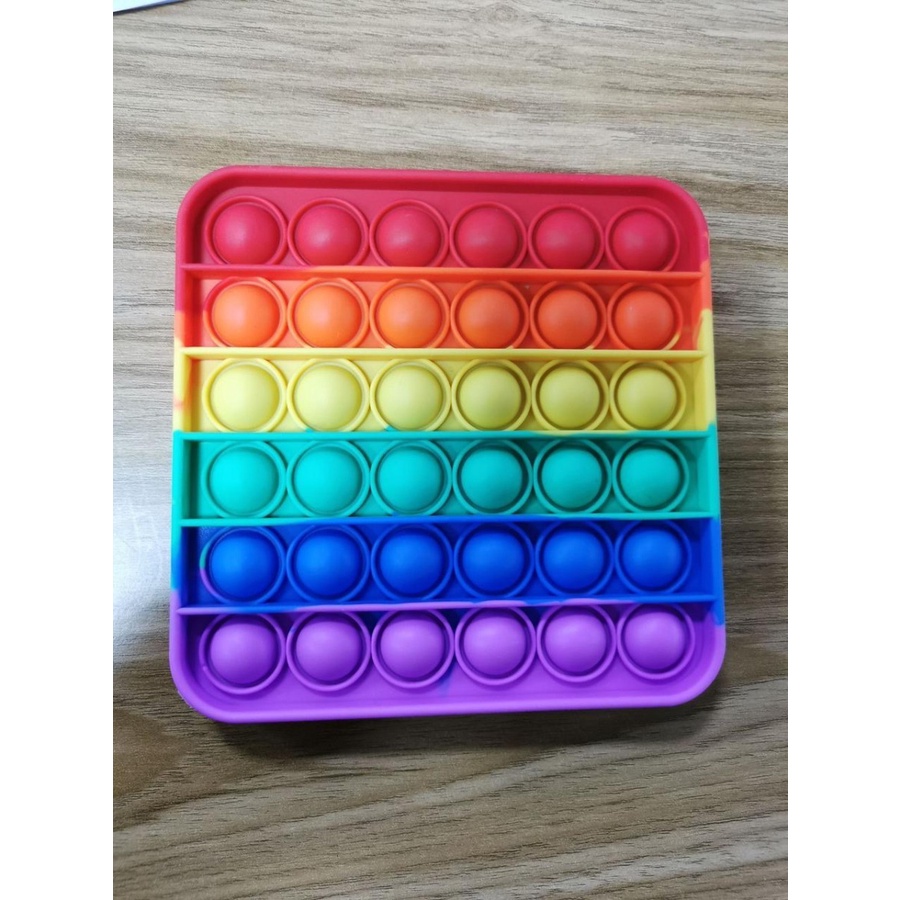Pop it fidget toy Rainbow POP ITS Mainan Anak 12CM-2