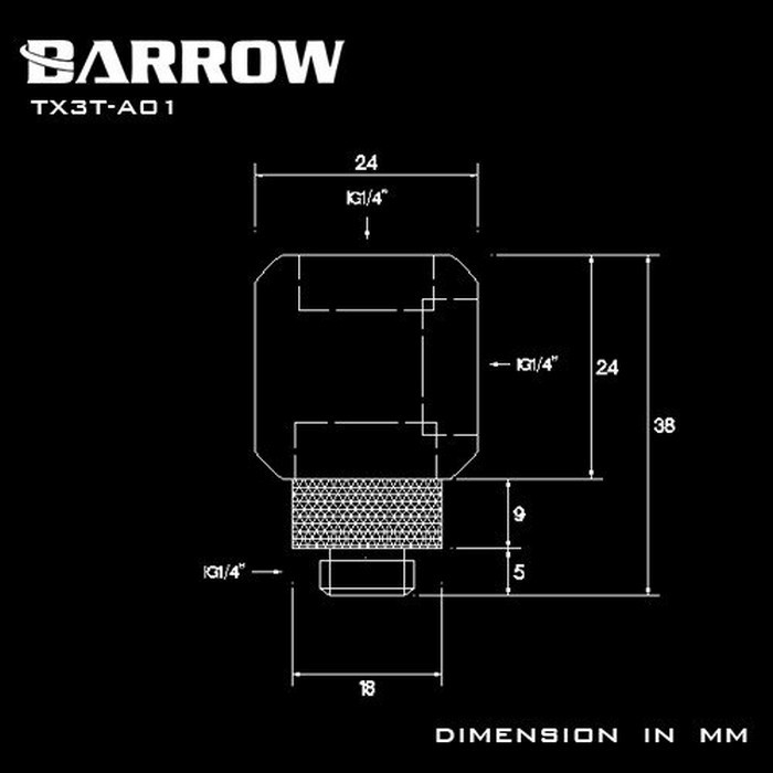 BARROW TX3T-A01 Rotary Cube Tee - 3 Way Splitter White