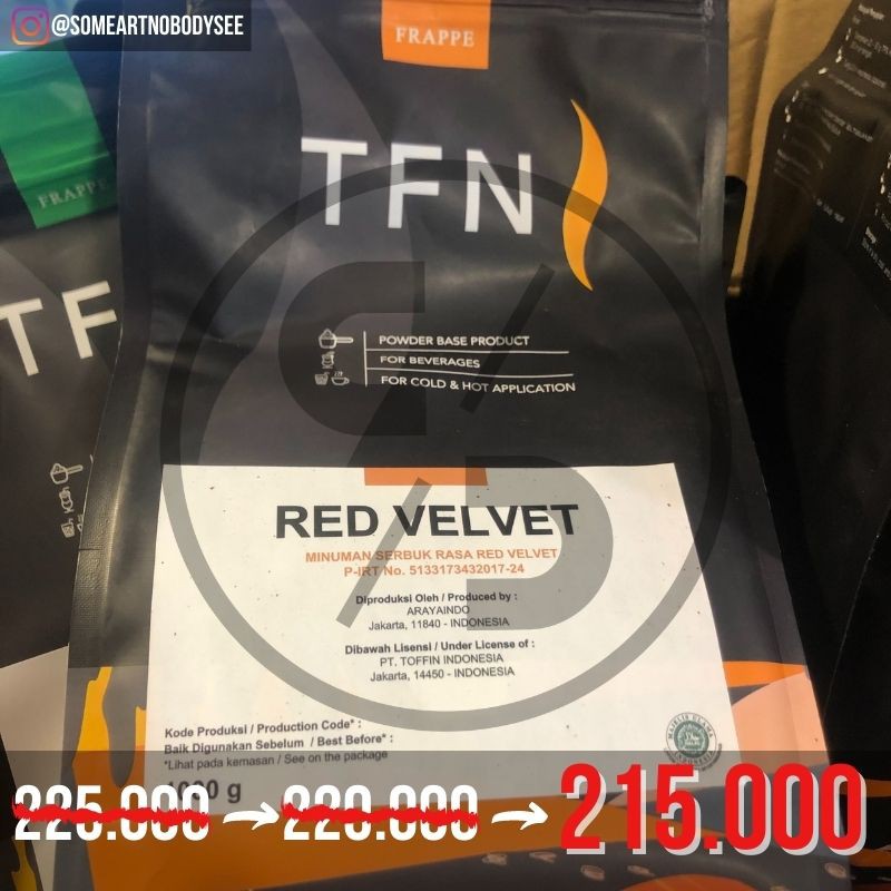 

Toffin Frappe Powder Red Velvet Toffin Bubuk Rasa Red Velvet 1000 gr