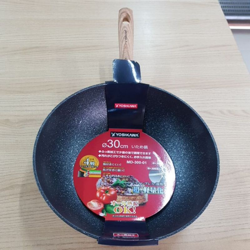 Panci Wok Yoshikawa Marble 30 cm