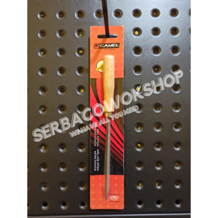 Camel Kikir Pengasah Gergaji Model Gagang / Kikir Segitiga 4&quot; Inch - Gagang Karet