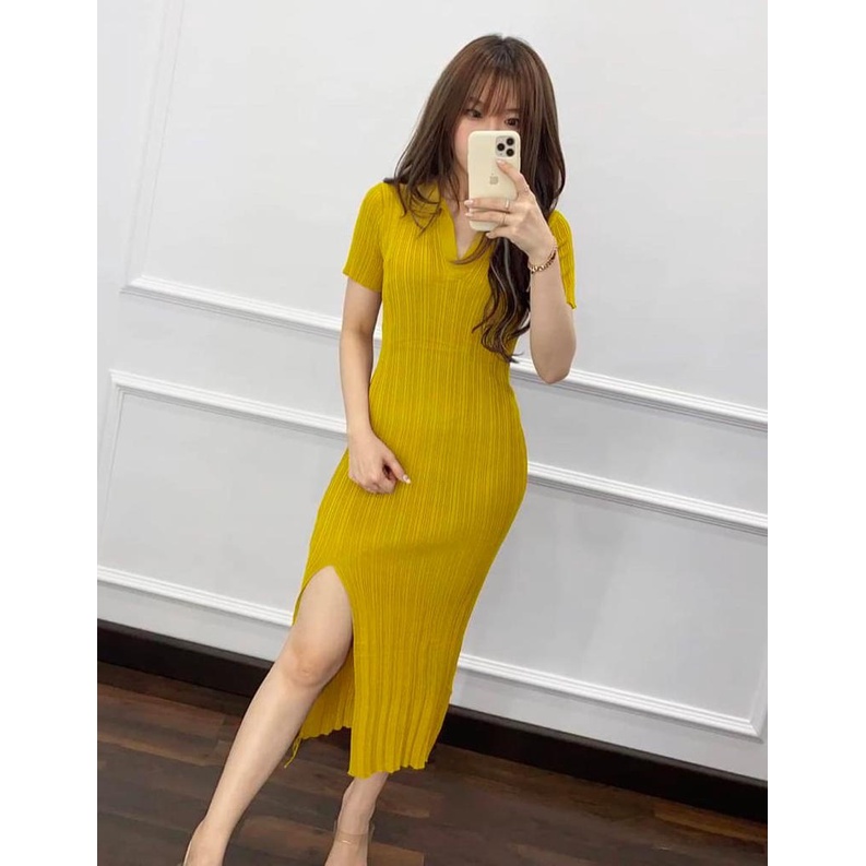 Basic id fashion Dres AIrin  rajut bodycon  korean dres wanita rajut