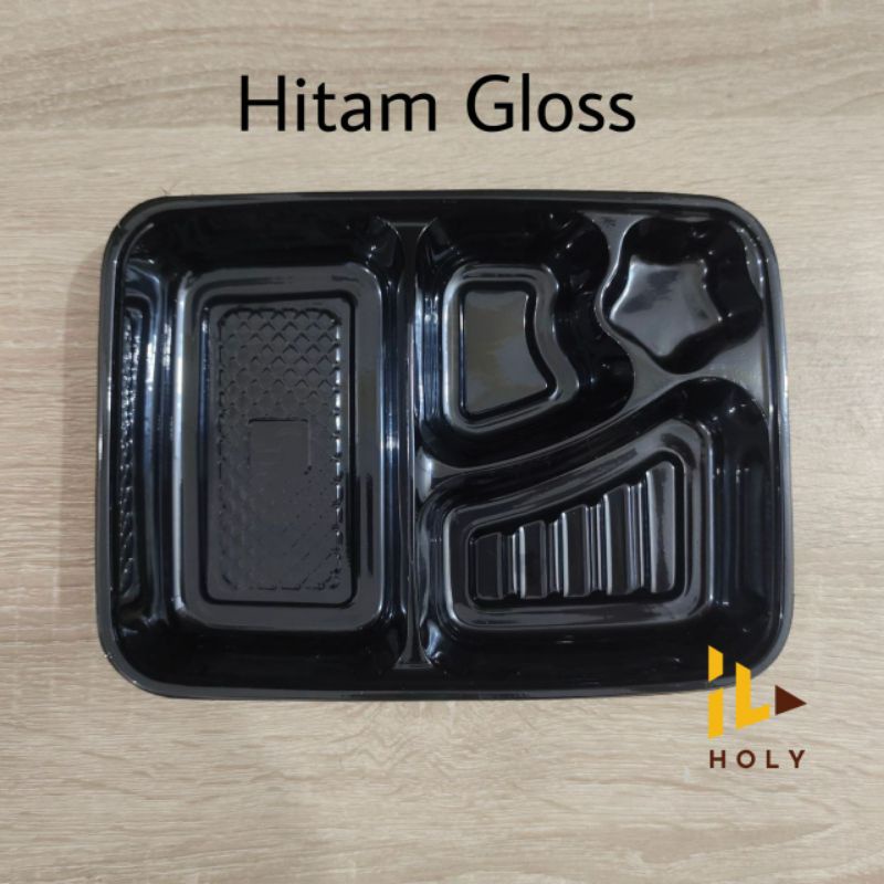 Mika Bento Sekat 4 Hitam Lux / Tray Bento Box Bento Lux