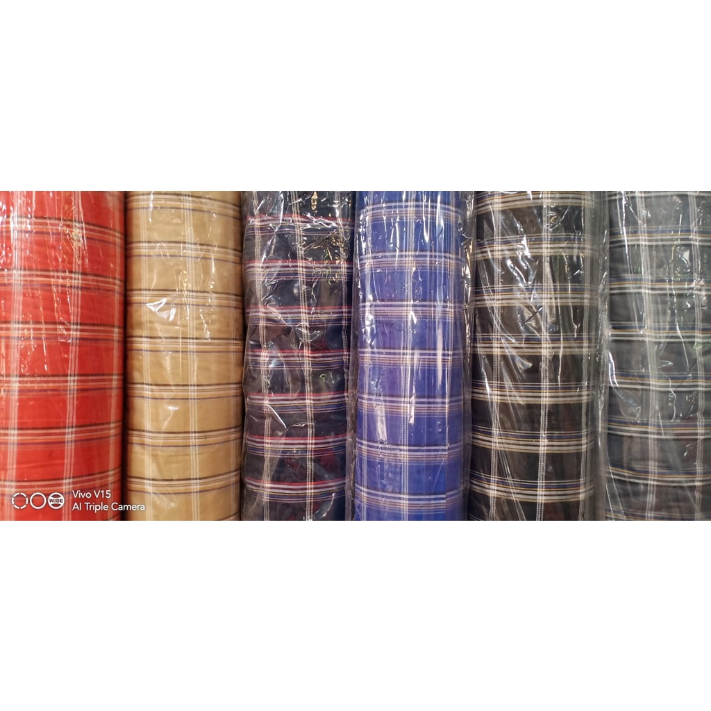 Kain Katun Motif Kotak / Kain Celana Kotak Kotak