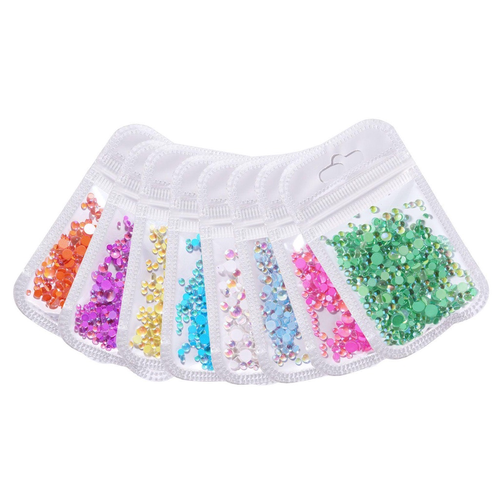 R-flower 300Pcs/Bag Kuku Rhinestones Permata Art Strass Nail Stone Ukuran Campur Symphony