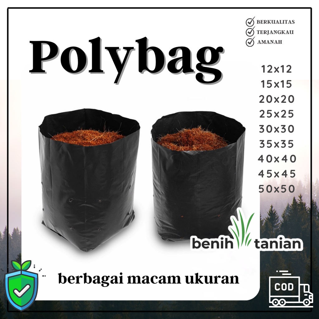 Polybag Tanaman 30x30 35x35 40x40 45x45 50x50 Plastik Polibag Tebal