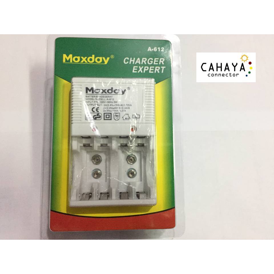 Chargeran Baterai Maxday A-612 / Charger Batre Maxday 4 Slot