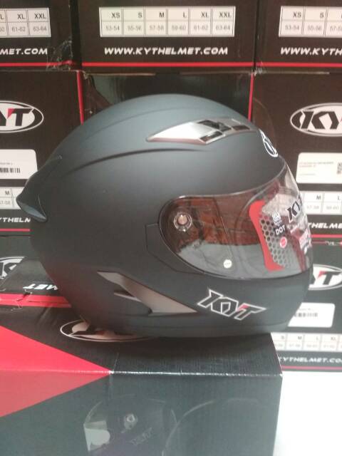 KYT FALCON FR SOLID hitam doff Visor Flat clear bening Original Ori