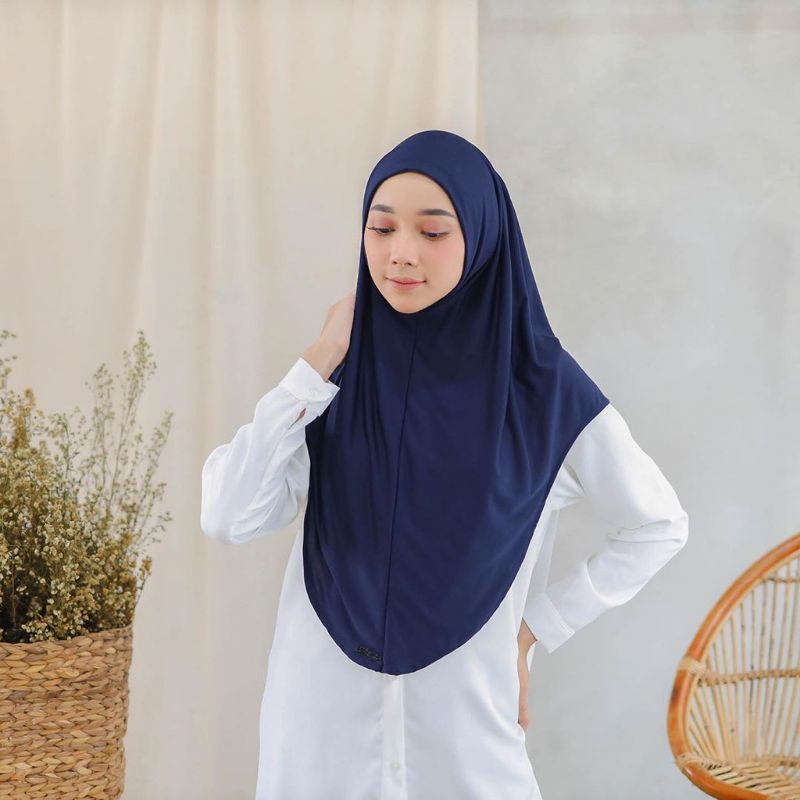 Jilbab Bergo Hamidah Jersey Non Pet / Jilbab Jersey / Hijab sport / Hijab Bergo zaida Instan