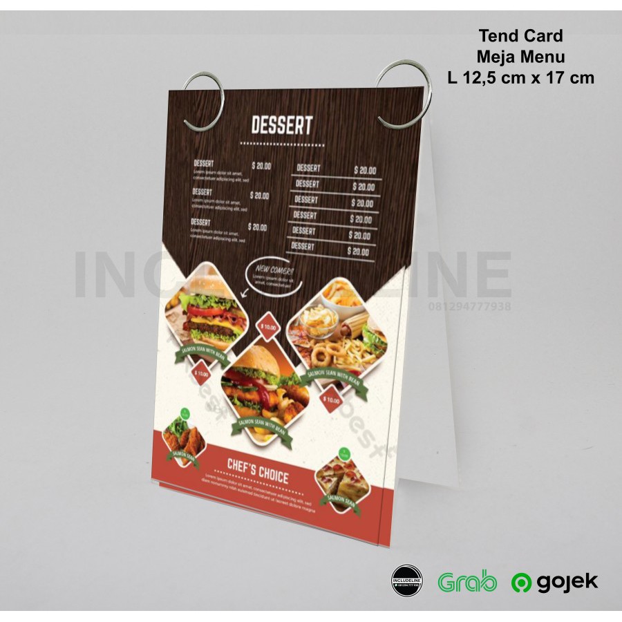 

Acrylic menu meja uk 12,5 cm x 17cm
