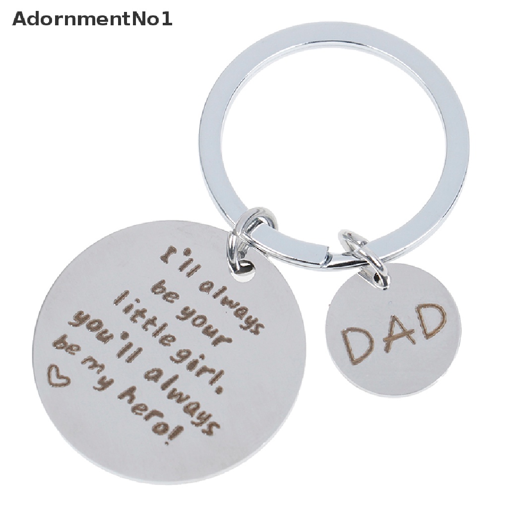 (AdornmentNo1) Gantungan Kunci Stainless Steel Motif Tulisan You Will Always Be My Hero Untuk Hadiah Hari Ayah