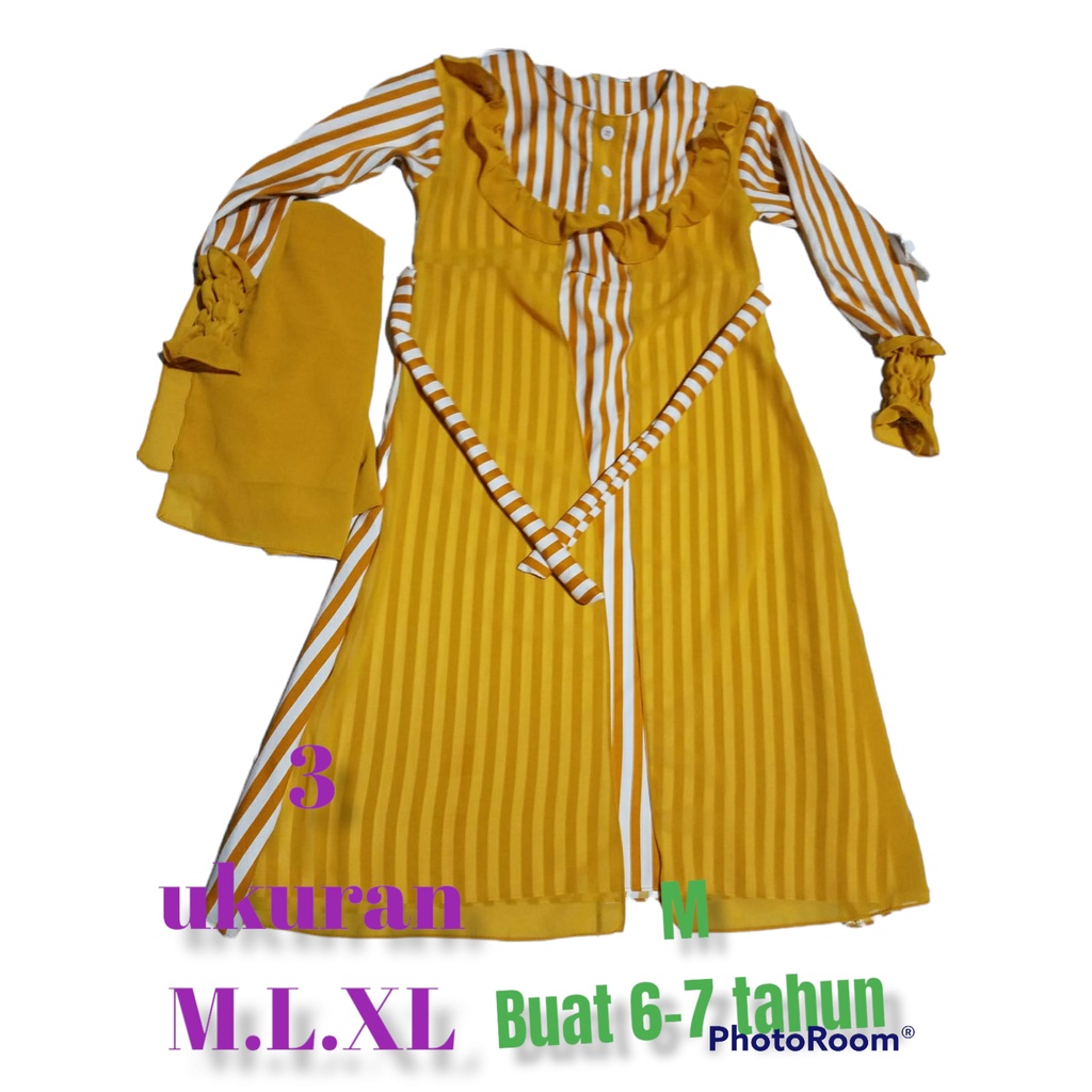 Gamis anak laura/bahan monalisa dan shakila /4 ukuran plus dewasa