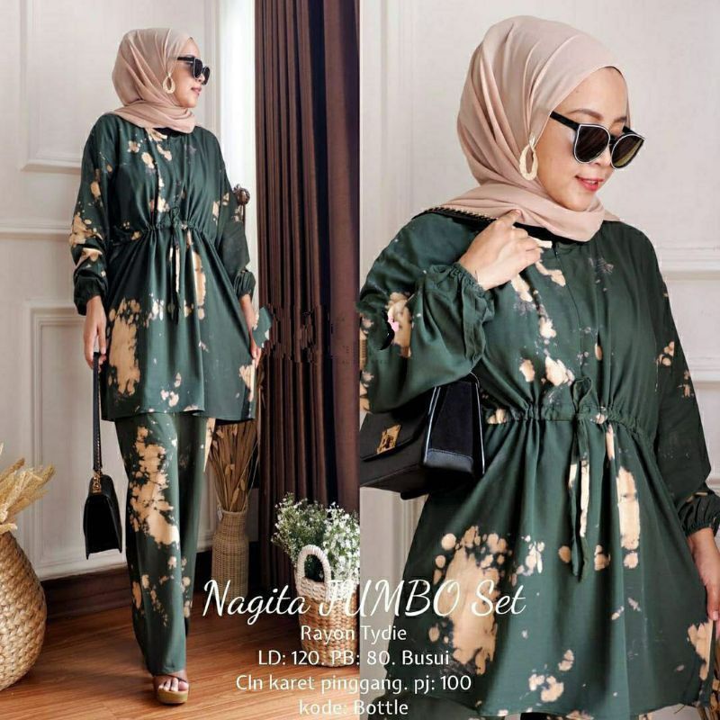 NIKITA SET CRINKLE AIRFLOW PREMIUM / BLOUSE ATASAN BUSUI FRENDLY SETELAN JUMBO