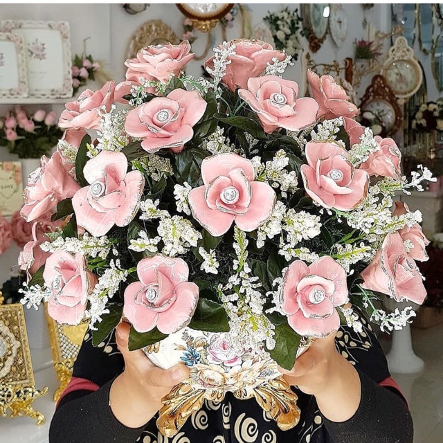 Bunga keramik vas guci