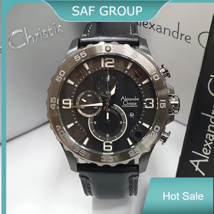 JAM TANGAN PRIA ALEXANDRE CHRISTIE AC 6505 / AC6505 LEATHER ORIGINAL by plp