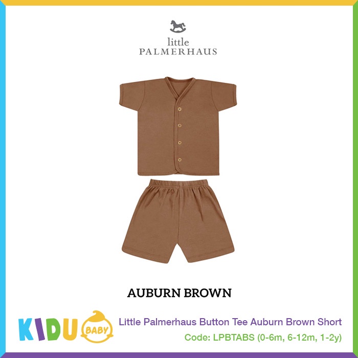 Little Palmerhaus Button Tee Short Baju Bayi Baju Anak Lengan Pendek Celana Pendek Kidu Baby