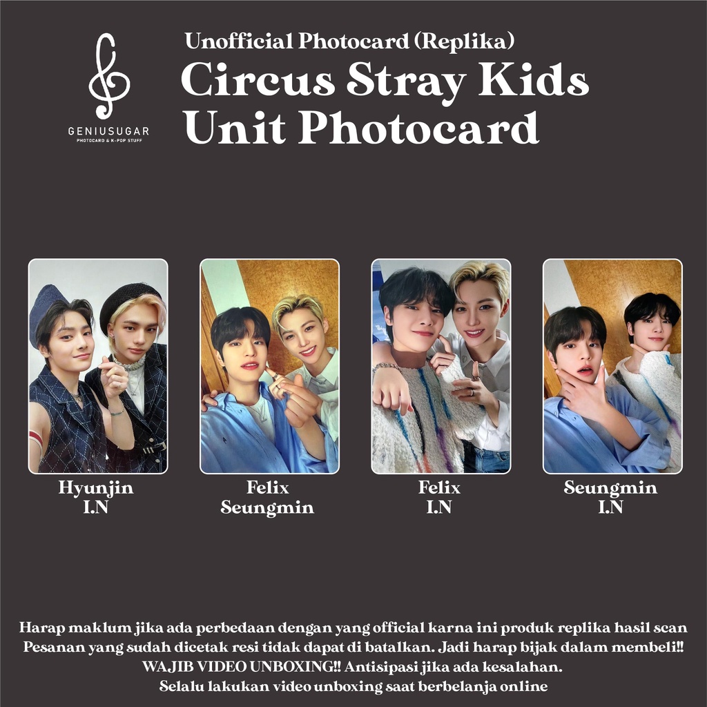 [REPLIKA STRAY KIDS] PHOTOCARD UNIT CIRCUS SKZ