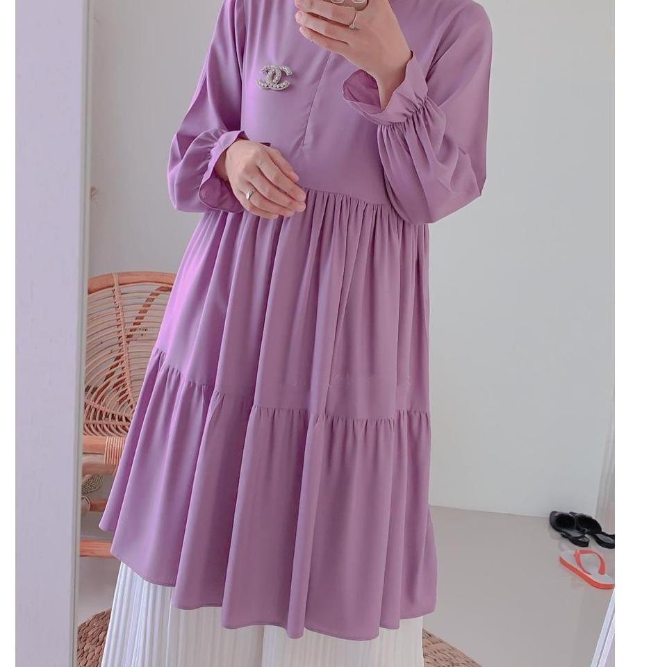 Tunik Putih Polos Oversize Jumbo Ld 120 130 140 SORAYA S M L XL XXL XXXL 5L Baju Atasan Tunik Wanita