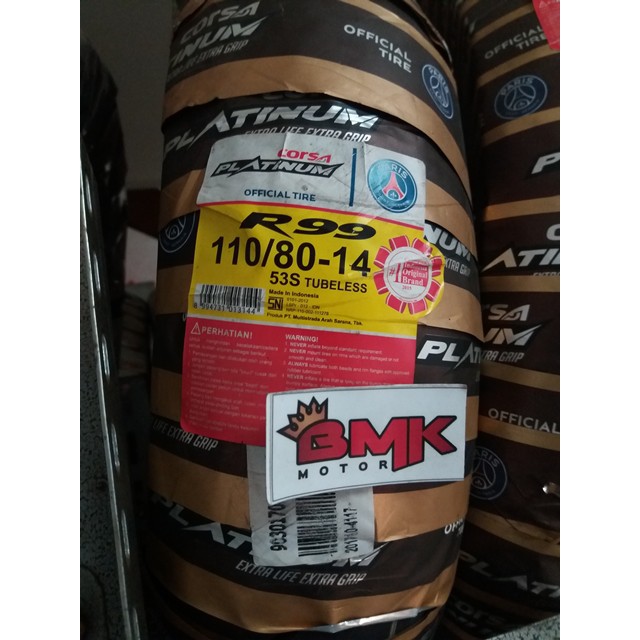 BAN MOTOR CORSA R99 110/80-14 TUBELESS