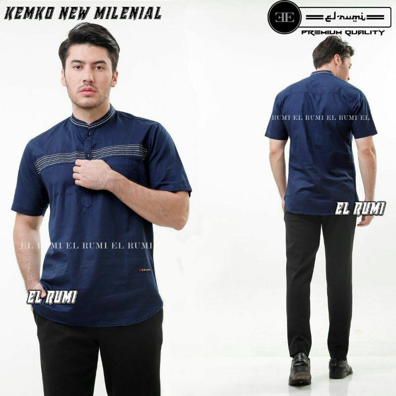 Kemeja Pria Lengan Pendek Warna Navy kemeja Pria Modern Kemeja Alisan Kemeja Pria Terbaru Lengan Pen