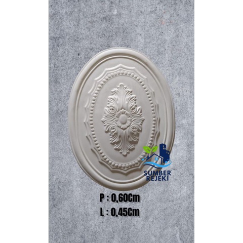 Lis/List Profil Gypsum Plafon Bunga Lampu,Motif Oval Sawi