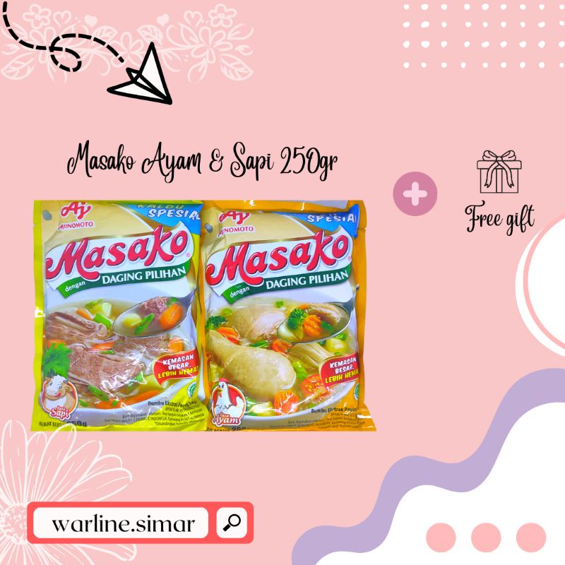 

Masako Ayam 250gr Masako Sapi 250gr Bumbu Masak Instan Masako Sachet 250gr Bumbu Kaldu Ayam dan Sapi