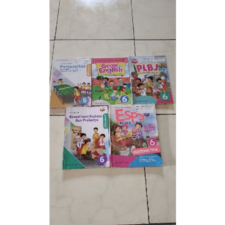 buku paket kelas 6 (penjas, sbk, inggris, plbj, mtk)