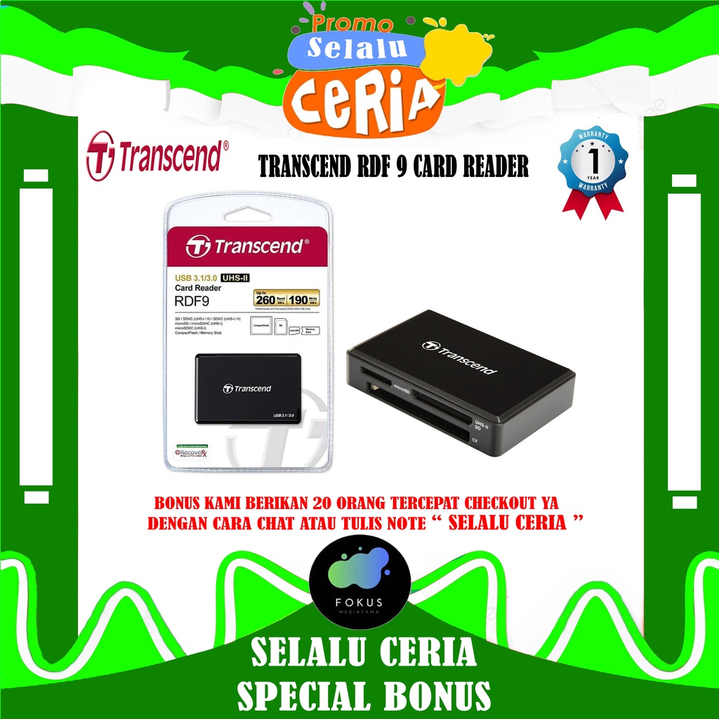 Transcend Card Reader RDF 9 Memory Card USB 3.0