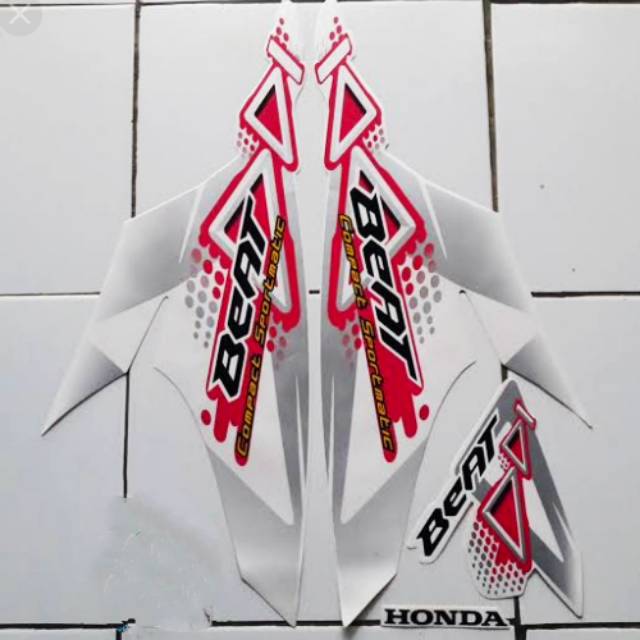 Stiker striping lis body beat karbu 2011 putih