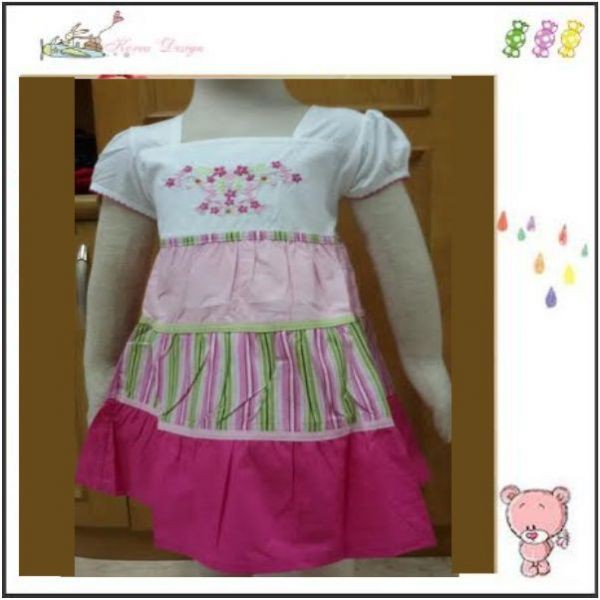 dress anak perempuan import 1 tahun