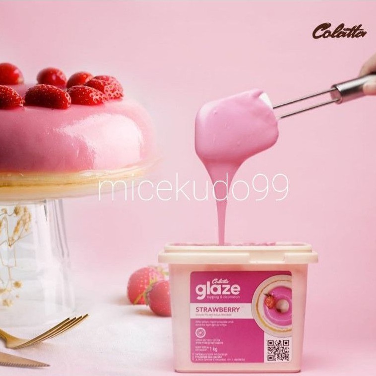 

COLATTA STRAWBERRY GLAZE 1 KG / TOPPING DIP DONUT / DONAT STROBERI