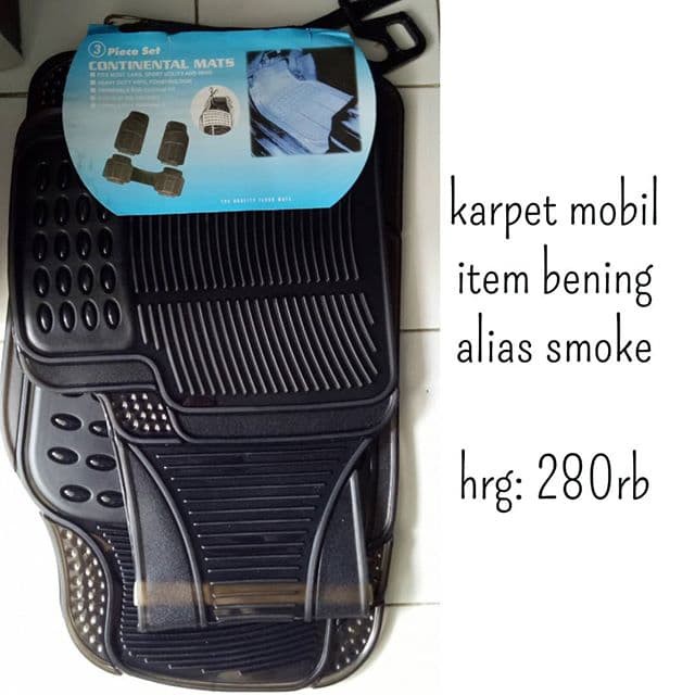 Karpet mobil karet smoke hitam bening universal