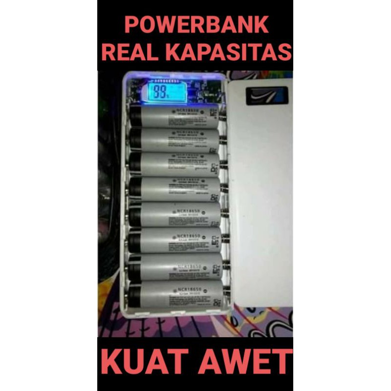 POWERBANK DIGITAL BATERAI LAPTOP ISI 8X BATERAI 18650 ORIGINAL REAL CAPACITY