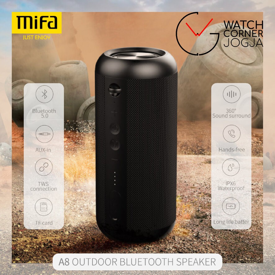 MIFA A8 TWS Bluetooth Speaker 30W Stereo Sound IPX6 Waterproof ORIGINAL GARANSI