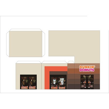 DIY Diorama Papercraft Miniatur DUNKIN DONUT versi 2