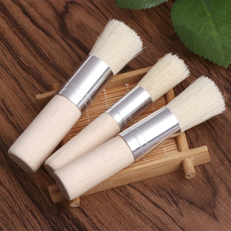 

Ongkir Gratis ya 3Pcs/Set Wooden Stencil Brush Hog Bristle Brushes Acrylic Watercolor Oil Painting