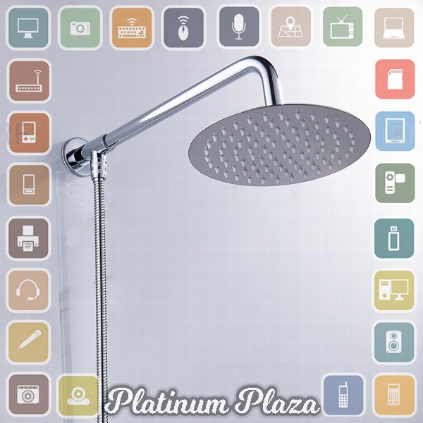 BATHE PROJECT Kepala Shower Mandi Rainfall Stainless Steel Round Shower 8 Inch - S30`15MCWC-- Silver