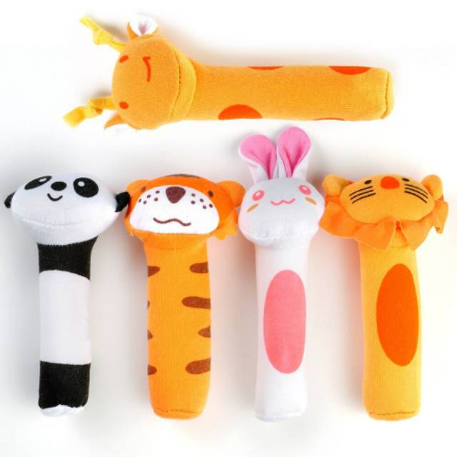 Rattle teether stick boneka bayi