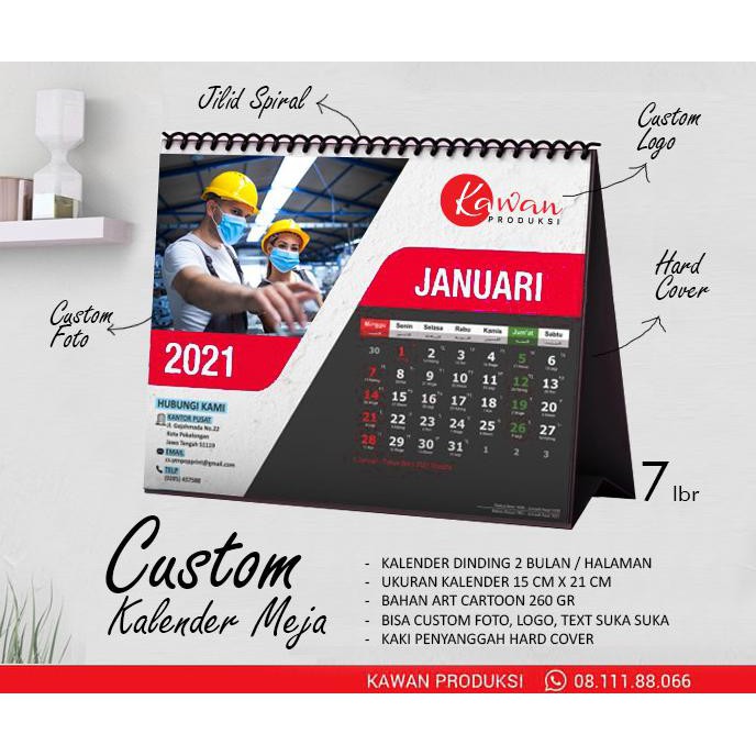 

PROMO Cetak Kalender Meja Custom15x21cm + Laminasi