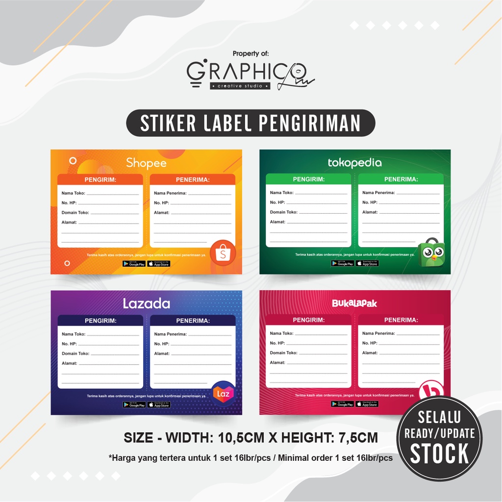 

Stiker Label Pengiriman - Per/16 stiker