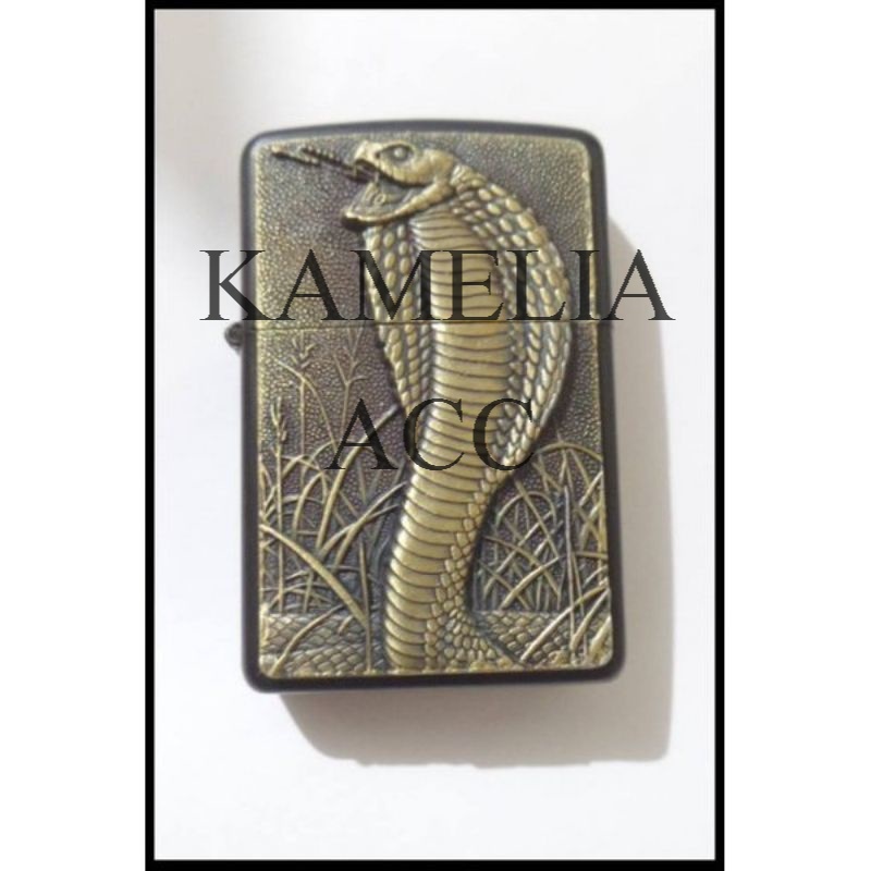 ZIPPO Korek zippo gambar timbul ular Zippo Earth / Motif Ular Cobra / Korek / Lighter / Zippo / Mura