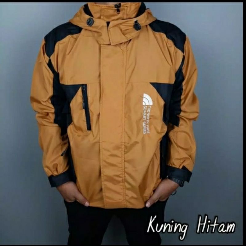 (COD) jaket outdoor WINDPROOF/ jaket gunung/jaket motor-Mustard hitam