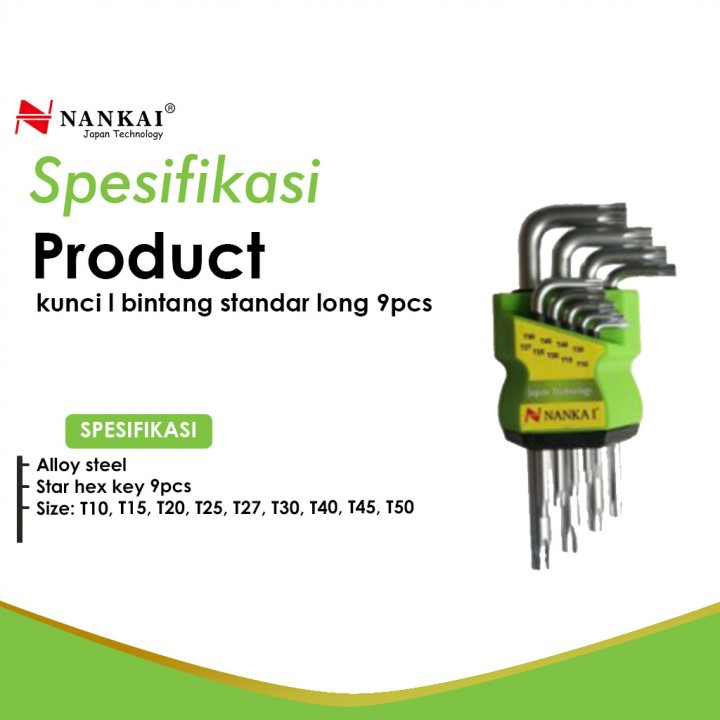 KUNCI L 9PCS PENDEK BINTANG NANKAI (088-04)