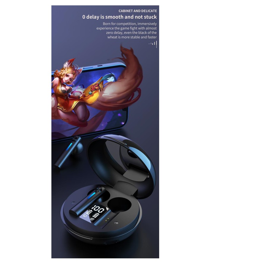 T15 Headset Tws Wireless Earphone Bluetooth airbuds Dengan Lampu Indikator Digital Untuk Android IOS