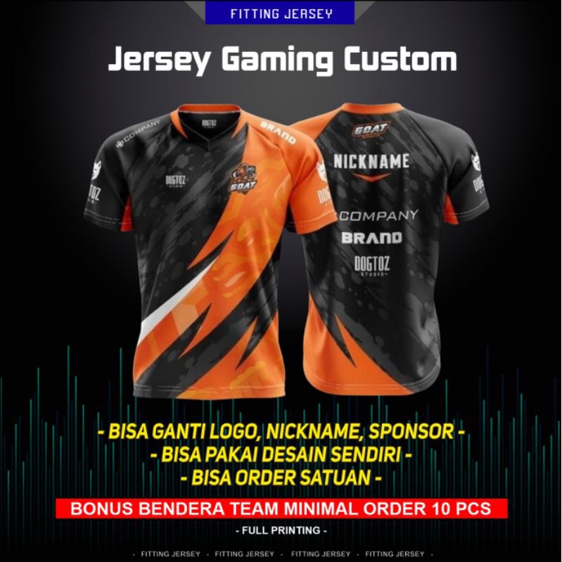 JERSEY GAMING ESPORTS KEREN BISA CUSTOM NICKNAME DAN LOGO SENDIRI FULL PRINTING DRYFIT